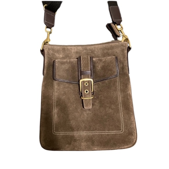 Coach Handbags - Coach Brown Suede Crossbody